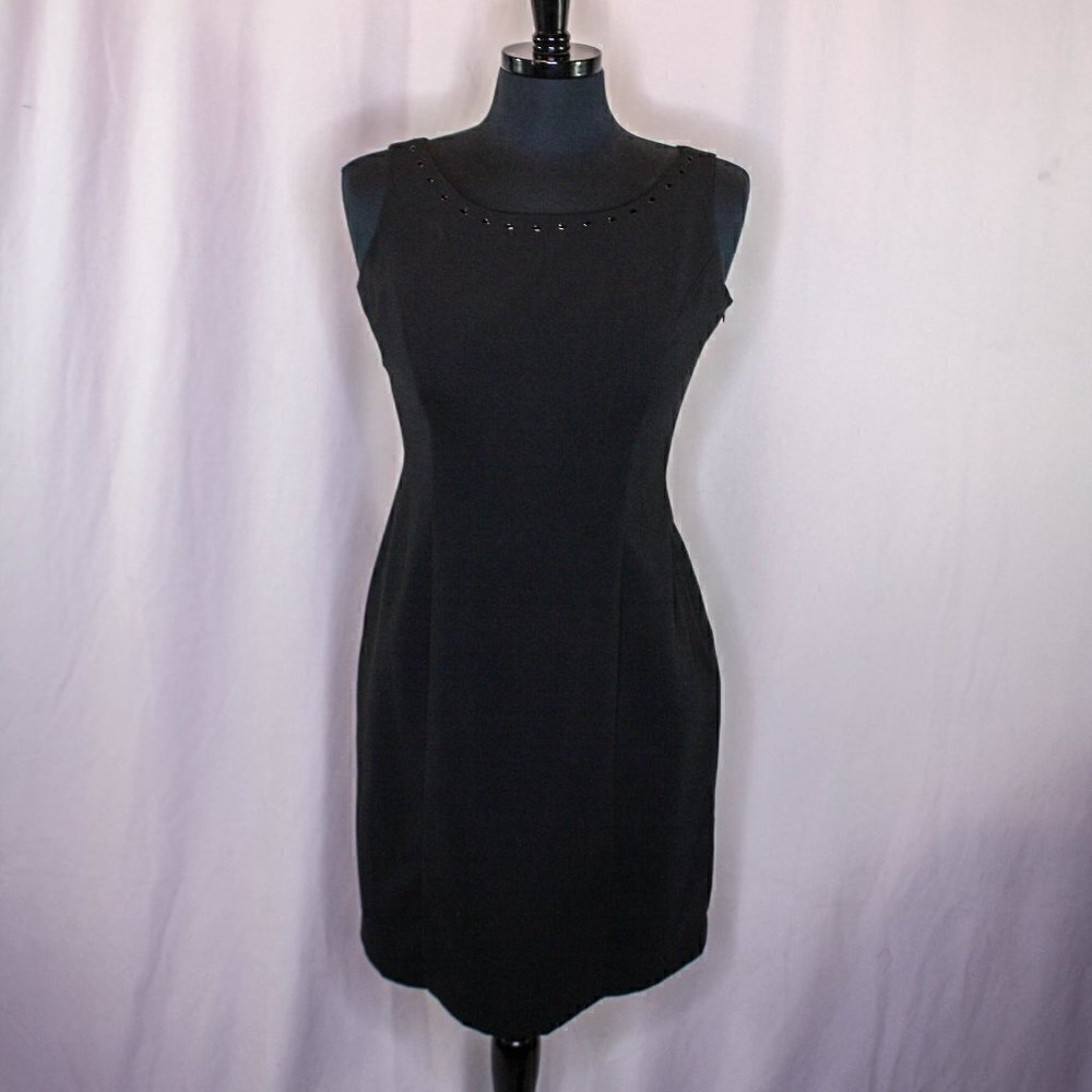 Sheri Martin New York Dress Sleeveless Cocktail Shift Dress Black Size 8